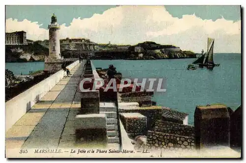 Ansichtskarte AK Marseille La jetee et le Phare Sainte Marie