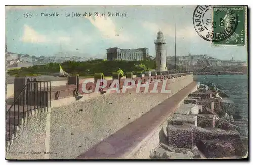 Ansichtskarte AK Marseille La Jetee et le Phare Ste Marie