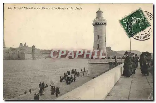 Ansichtskarte AK Marseille Le Phare Ste Marie et la Jetee