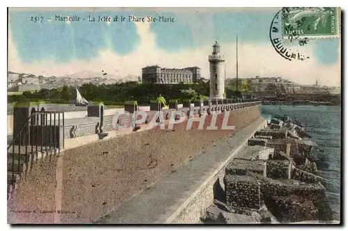 Ansichtskarte AK Marseille La jetee et le Phare Ste Marie