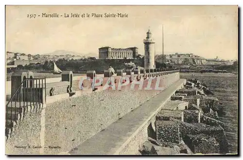 Ansichtskarte AK Marseille La Jetee et le Phare Sainte Marie