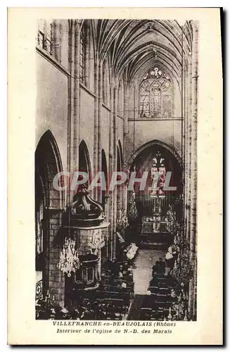 Ansichtskarte AK Villenfrache en Beaujolais (Rhone) Interieur de l'eglise de N D des Marais