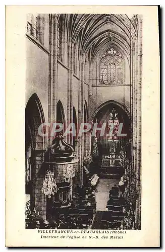 Cartes postales Villenfrache en Beaujolais (Rhone) Interieur de l'eglise de N D des Marais