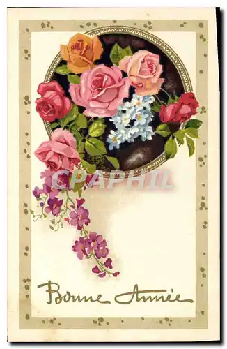 Cartes postales Bonne annee Fleurs