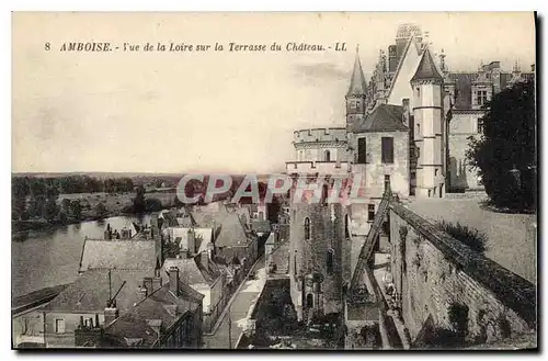 Cartes postales Amboise Vue de la Loire sur la Terrasse du Chateau