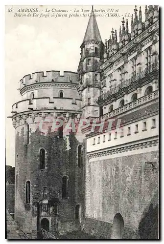 Cartes postales Amboise Le Ch�teau La Tour Charles VII et balcon de fer forge