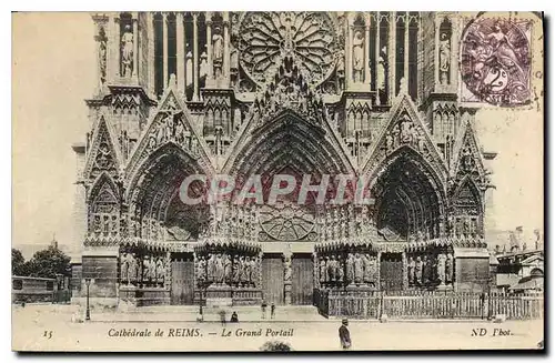 Ansichtskarte AK Reims Cathedrale de Reims Le Grand Portail