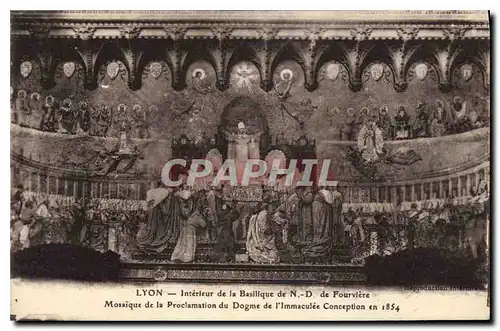 Cartes postales Lyon Interieur de la Basilique de N D de Fourviere Mosaique de la proclamation du Dogme de l'Imm