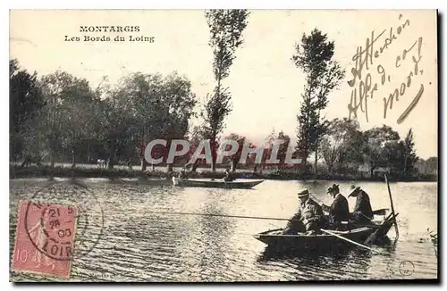 Cartes postales Montargis Les Bords du Loing Pecheur Peche