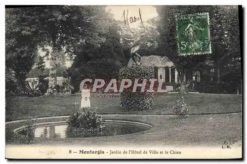 Cartes postales Montargis Jardin de l'Hotel de Ville et le Chien