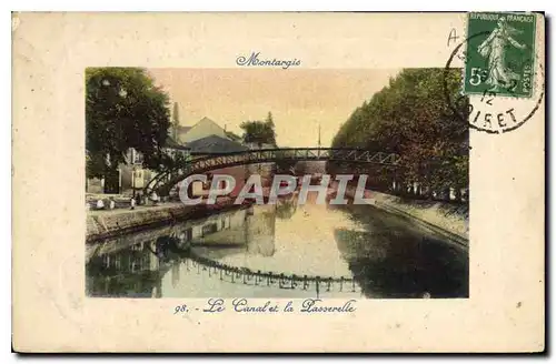 Cartes postales Montargis Le Canal et la Passerelle