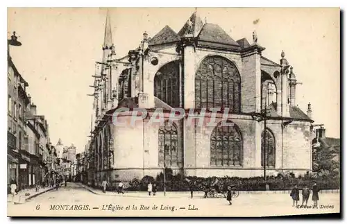 Cartes postales Montargis L'Eglise et la Rue de Loing