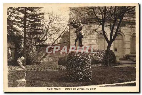 Ansichtskarte AK Montargis Statue du Combat du Chien