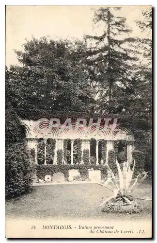 Cartes postales Montargis Ruines provenant du Chateau de Lorris