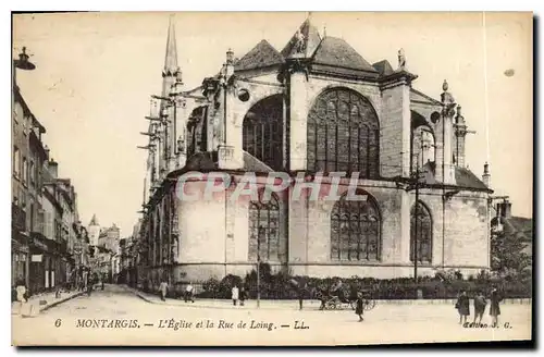 Cartes postales Montargis L'Eglise et la Rue de Loing