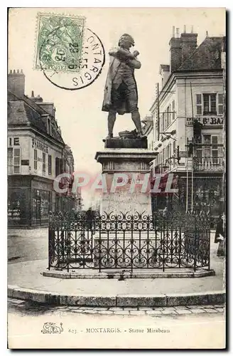 Cartes postales Montargis Statue Mirabeau