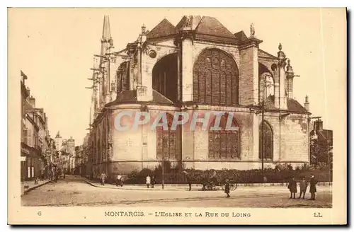 Cartes postales Montargis L'Eglise et la Rue du Loing
