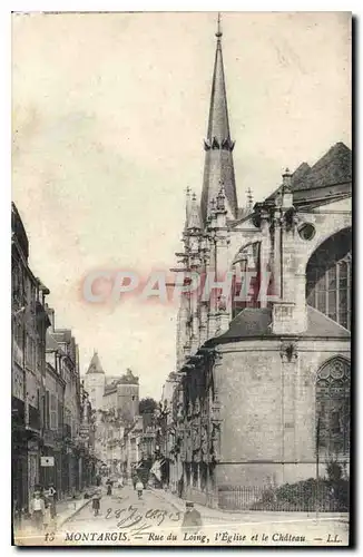 Cartes postales Montargis Rue du Loing L'Eglise et le Chateau