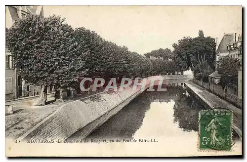 Cartes postales Montargis Le Boulevard du Rempart Vu du Pont de Patis