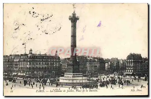 Cartes postales Paris La Colonne de Juillet Place de la Bastille