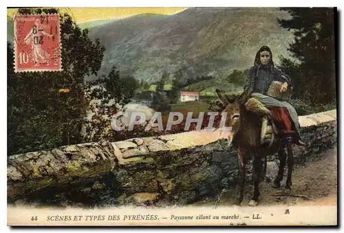 Cartes postales Scenes et Types des Pyrenees Paysanne allant au marche