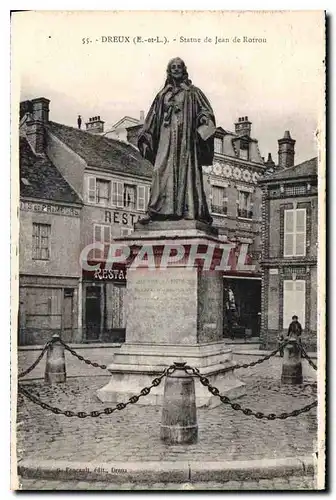 Cartes postales Dreux E et L Statue de Jean de Rotrou