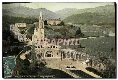 Cartes postales Lourdes La Basilique vue plongeante