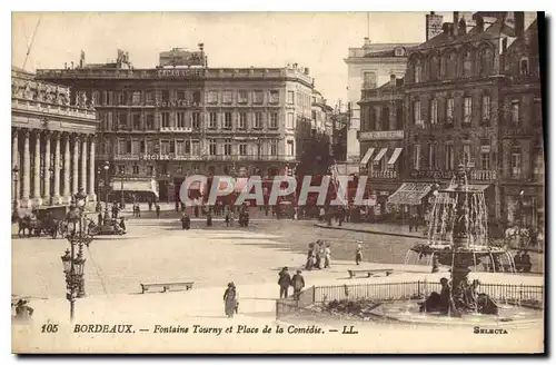 Cartes postales Bordeaux Fontains Tourny et Place de la Comedie