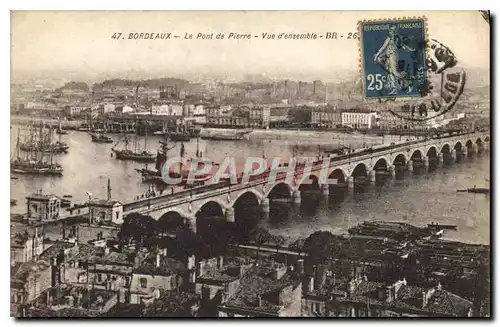 Cartes postales Bordeaux Le Pont de Pierre Vue d'ensemble