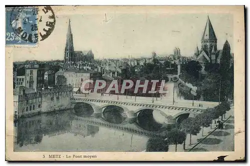 Cartes postales Metz le pont moyen