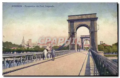 Ansichtskarte AK Avignon Perspective du Pont Suspendu