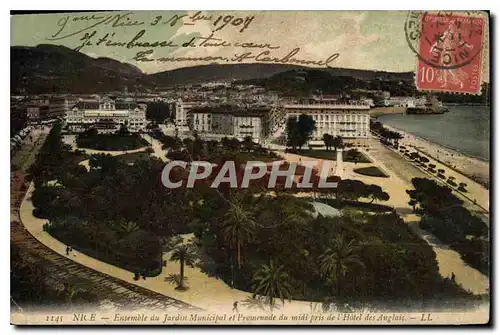 Ansichtskarte AK Nice Ensemble du Jardin Municipal et Promenade du Midi pris de l'Hotel des Anglais