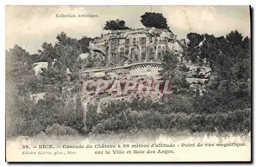 Cartes postales Nice Cascade du Chateau Point de vue magnifique sur la ville et baie des anges