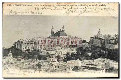 Cartes postales Monte Carlo Vue generale