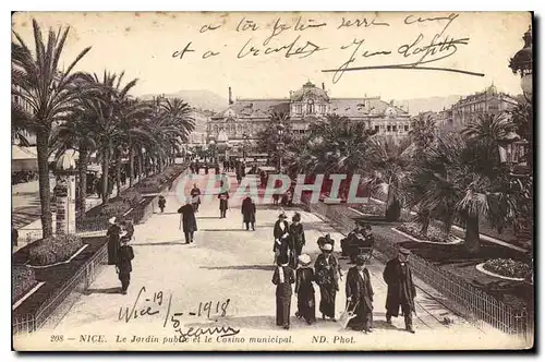 Cartes postales Nice Le Jardin public et le Casino municipal