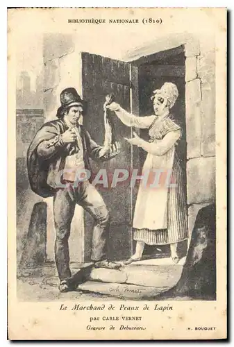 Cartes postales Bibliotheque Nationale 1810 le Marchand de Peaux de Lapin