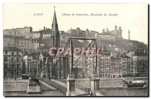 Cartes postales Lyon Coleau de fourviere Passerelle St Georges