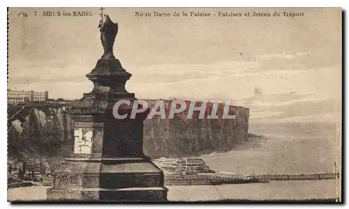 Cartes postales Mers les Bains Notre Dame de la Falaise Falaises et Jetees du Treport
