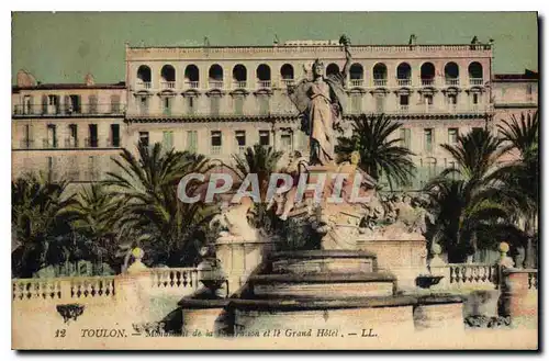 Cartes postales Toulon monument de la Federation et le grand hotel