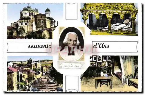 Cartes postales Souvenir d'Ars Ain la Basilique la Chasse du Saint Cure d'Ars vue generale la Chambre du Saint C