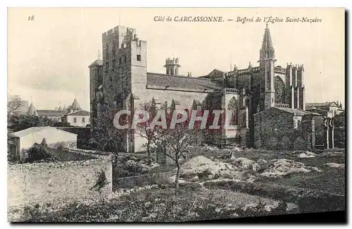 Ansichtskarte AK Cite de Carcassonne Beffroi de l'eglise Saint Nazaire