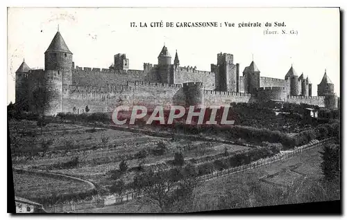 Ansichtskarte AK La Cite de Carcassonne vue generale du Sud