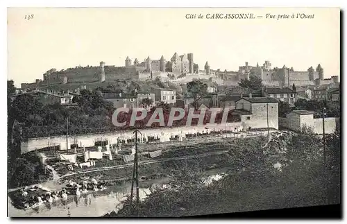 Cartes postales Cite de Carcassonne vue prise a l'Ouest