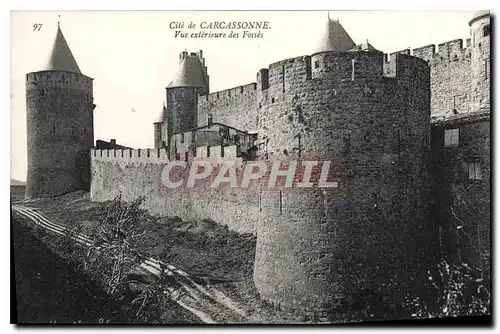 Cartes postales Cite de Carcassonne vue exterieure des Fosses