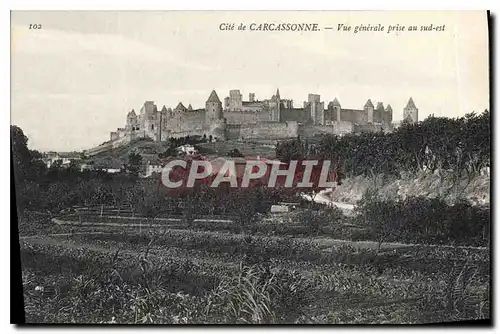 Cartes postales Cite de Carcassonne vue generale prise au Sud Est