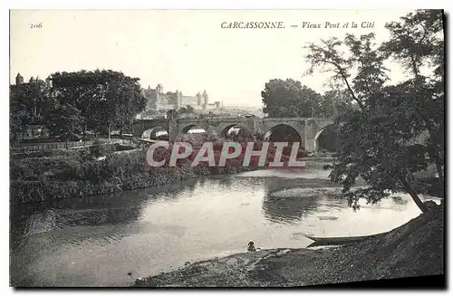 Cartes postales Carcassonne Vieux pont et la Cite