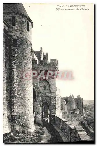 Ansichtskarte AK Cite de Carcassonne defense exterieure du chateau