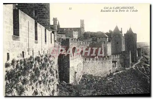 Cartes postales Cite de Carcassonne ensemble de la porte de l'Aude