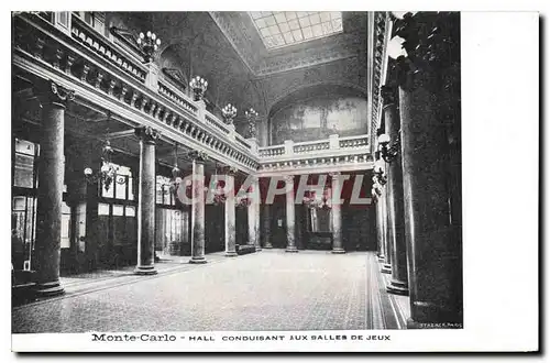 Cartes postales Monte Carlo hall conduisant aux salles de jeux