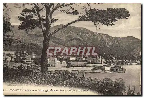 Cartes postales Monte Carlo vue generale jardins de Monaco